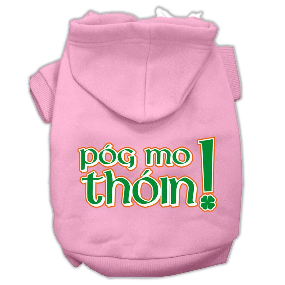 Pog Mo Thoin Screen Print Pet Hoodies Light Pink Size XXL (18)