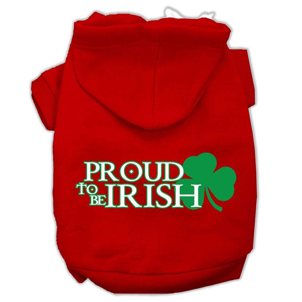 Proud to be Irish Screen Print Pet Hoodies Red Size Lg (14)