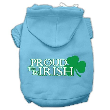 Proud to be Irish Screen Print Pet Hoodies Baby Blue Size Med (12)