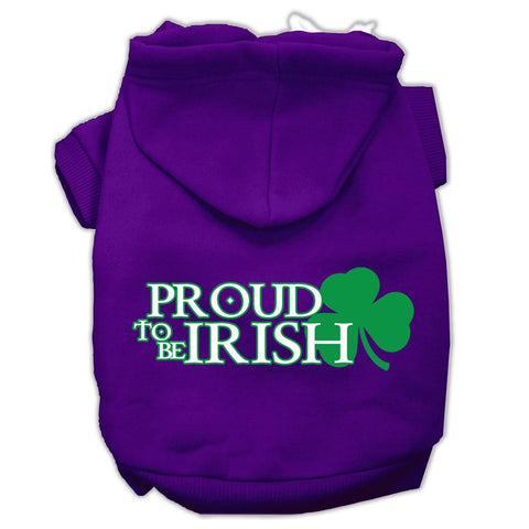 Proud to be Irish Screen Print Pet Hoodies Purple Size Sm (10)