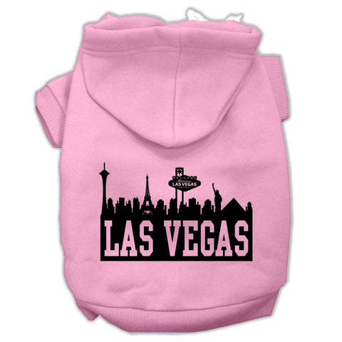 Las Vegas Skyline Screen Print Pet Hoodies Light Pink Size XL (16)