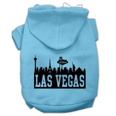 Las Vegas Skyline Screen Print Pet Hoodies Baby Blue Size XXXL (20)