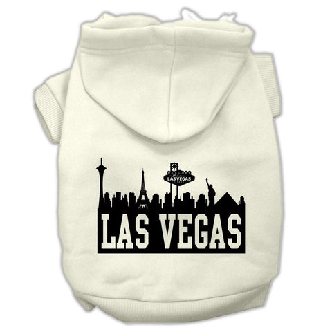 Las Vegas Skyline Screen Print Pet Hoodies Cream Size XXXL (20)