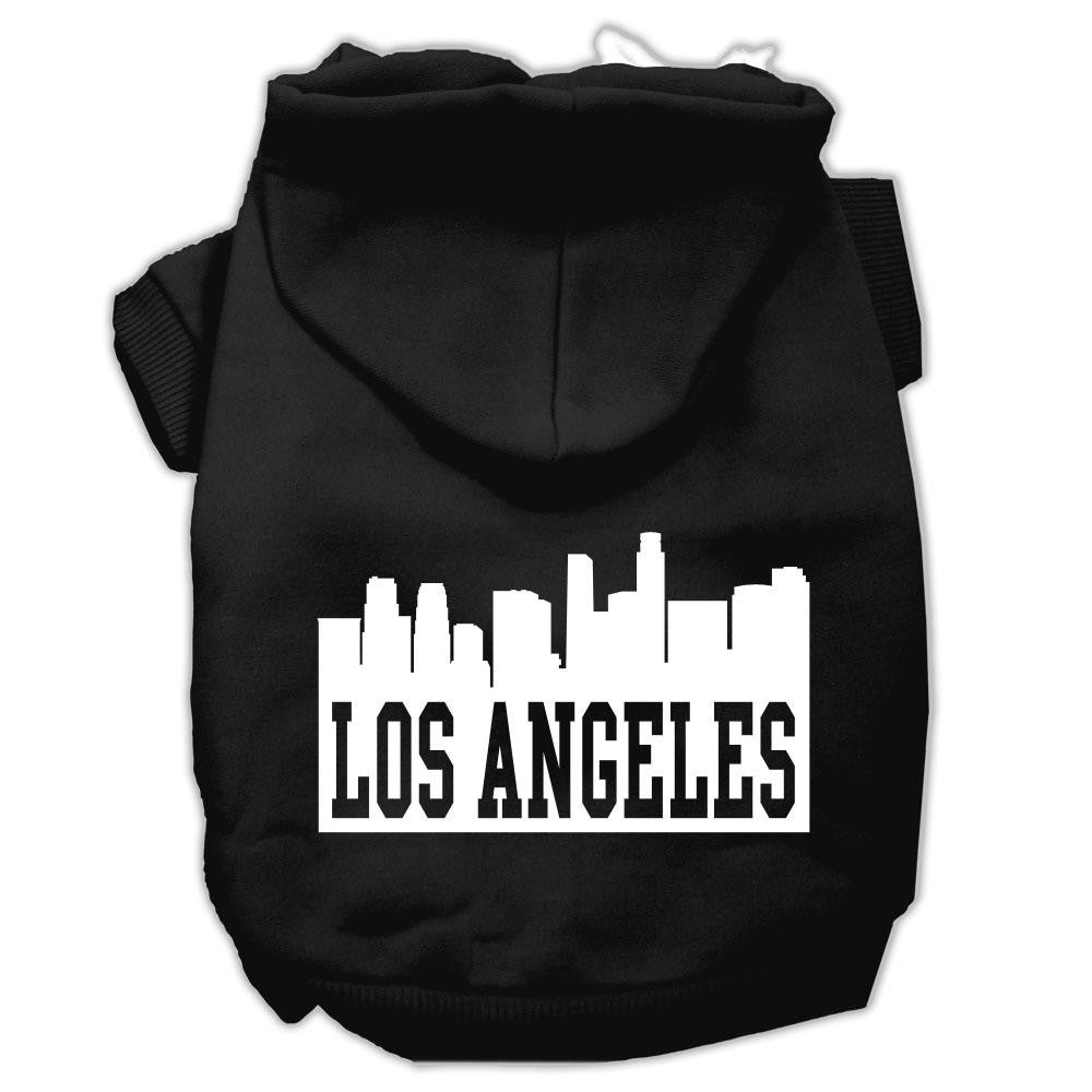 Los Angeles Skyline Screen Print Pet Hoodies Black Size Lg (14)