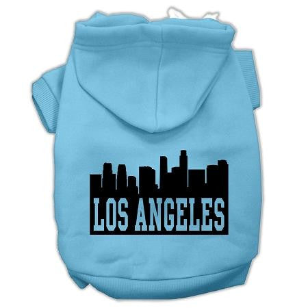 Los Angeles Skyline Screen Print Pet Hoodies Baby Blue Size XXXL (20)