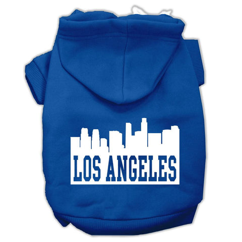 Los Angeles Skyline Screen Print Pet Hoodies Blue Size XXXL (20)