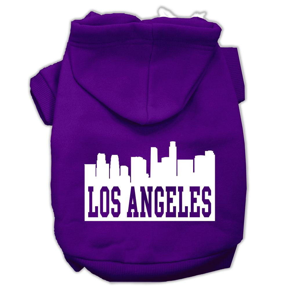 Los Angeles Skyline Screen Print Pet Hoodies Purple Size XXXL (20)