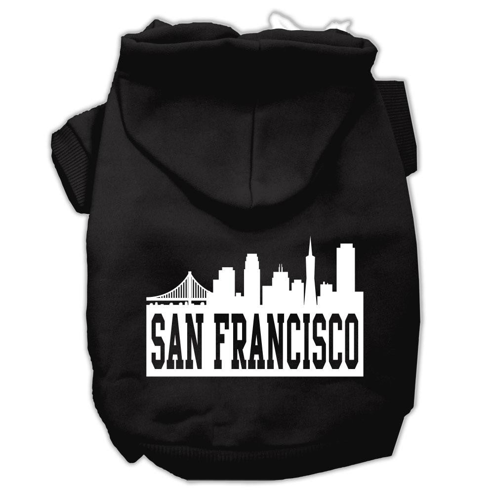 San Francisco Skyline Screen Print Pet Hoodies Black Size Med (12)