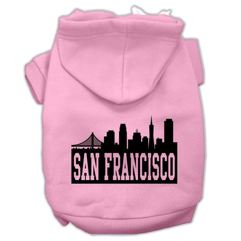 San Francisco Skyline Screen Print Pet Hoodies Light Pink Size XXL (18)