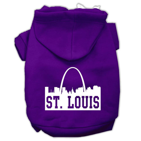 St Louis Skyline Screen Print Pet Hoodies Purple Size Lg (14)