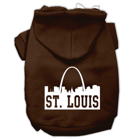 St Louis Skyline Screen Print Pet Hoodies Brown Size XL (16)