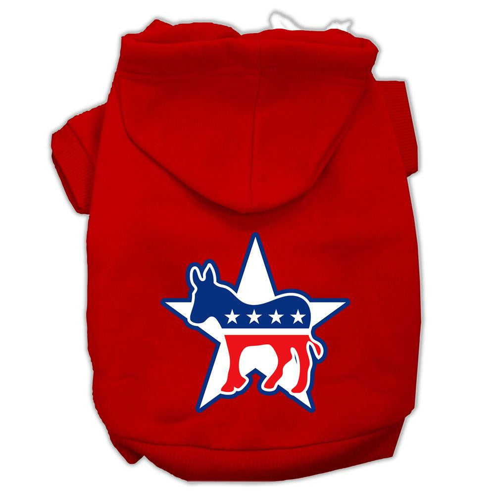 Democrat Screen Print Pet Hoodies Red Size Lg (14)