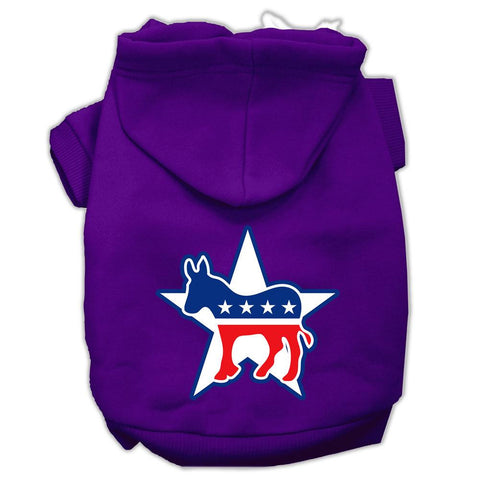 Democrat Screen Print Pet Hoodies Purple Size Sm (10)