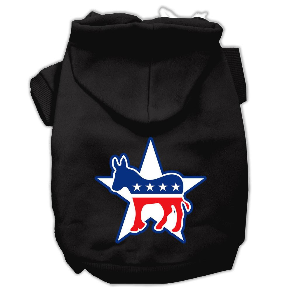 Democrat Screen Print Pet Hoodies Black Size XS (8)