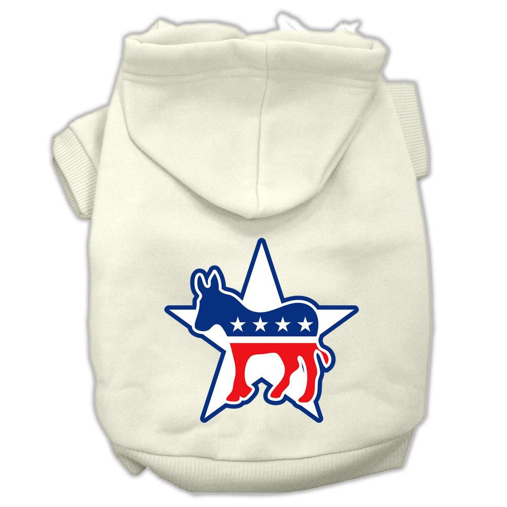 Democrat Screen Print Pet Hoodies Cream Size XXL (18)