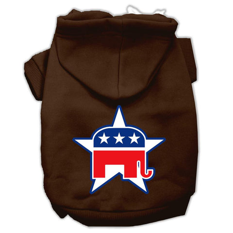 Republican Screen Print Pet Hoodies Brown Size Lg (14)