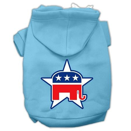 Republican Screen Print Pet Hoodies Baby Blue Size Med (12)