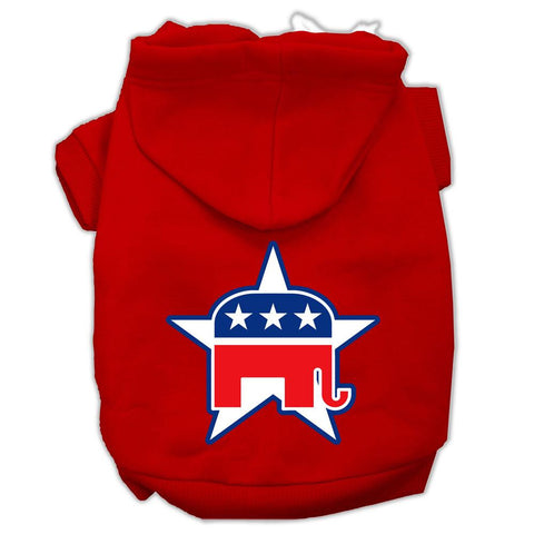 Republican Screen Print Pet Hoodies Red Size Med (12)