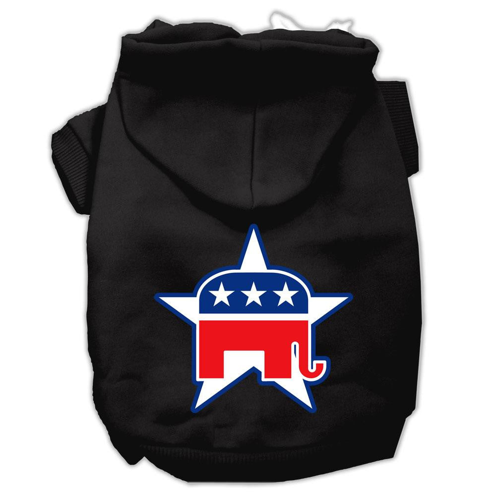 Republican Screen Print Pet Hoodies Black Size XS (8)