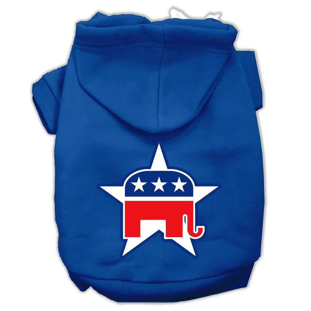 Republican Screen Print Pet Hoodies Blue Size XS (8)