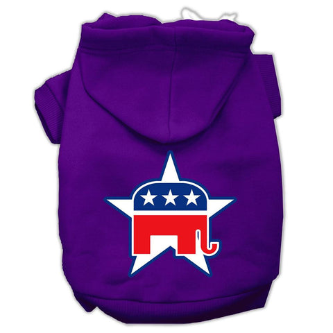 Republican Screen Print Pet Hoodies Purple Size XS (8)