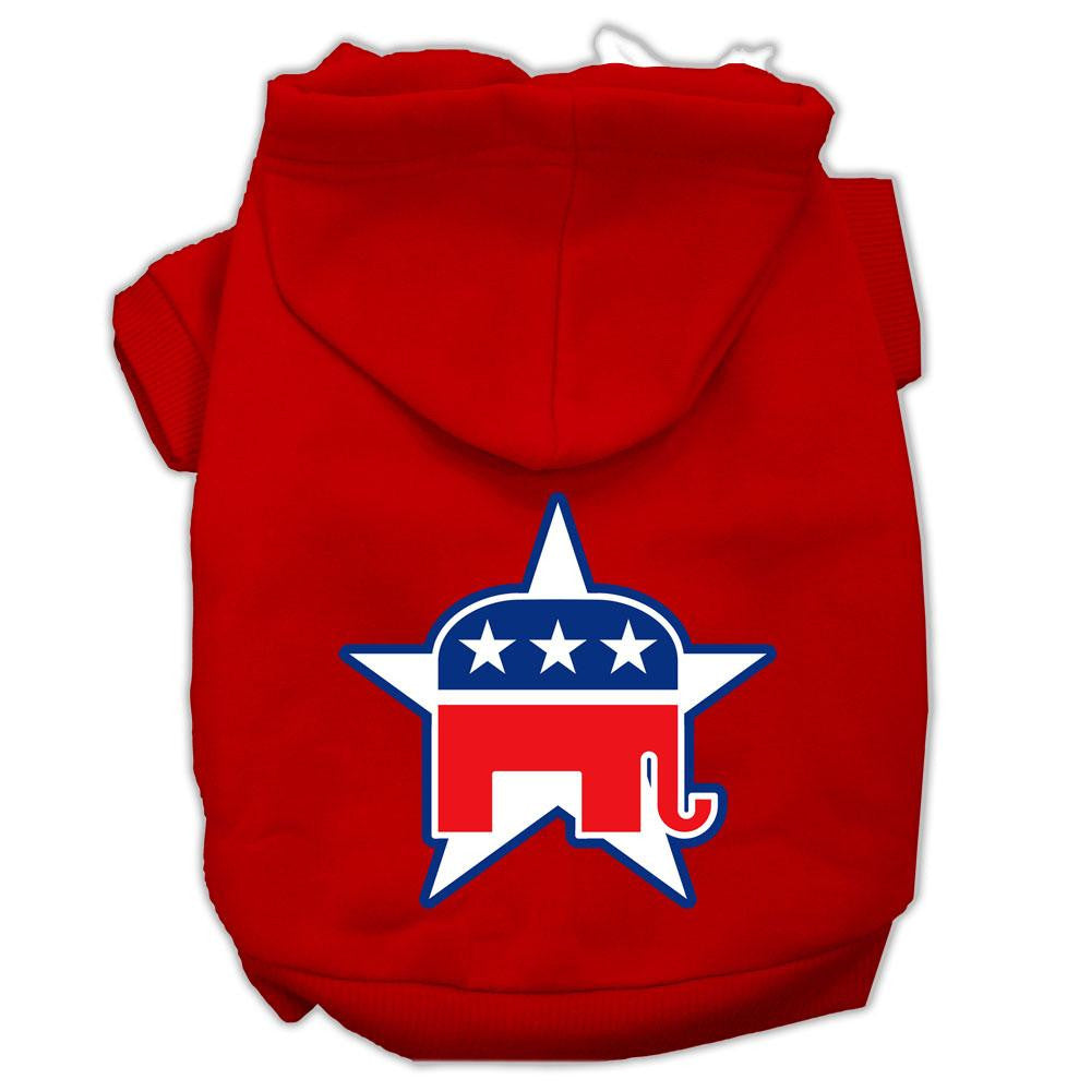 Republican Screen Print Pet Hoodies Red Size XS (8)