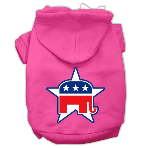 Republican Screen Print Pet Hoodies Bright Pink Size XXL (18)