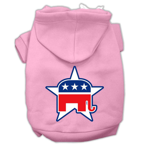 Republican Screen Print Pet Hoodies Light Pink Size XXL (18)