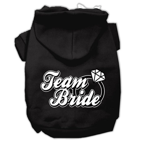 Team Bride Screen Print Pet Hoodies Black Size Lg (14)