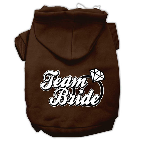 Team Bride Screen Print Pet Hoodies Brown Size Med (12)