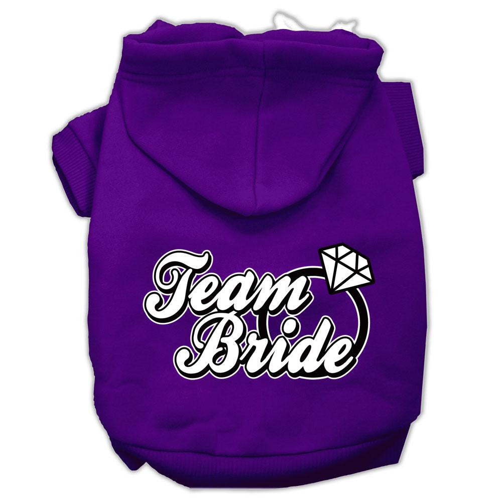 Team Bride Screen Print Pet Hoodies Purple Size Sm (10)