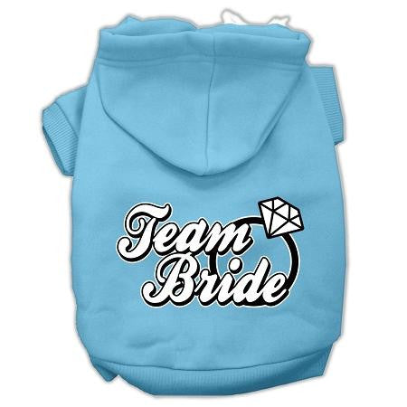 Team Bride Screen Print Pet Hoodies Baby Blue Size XL (16)