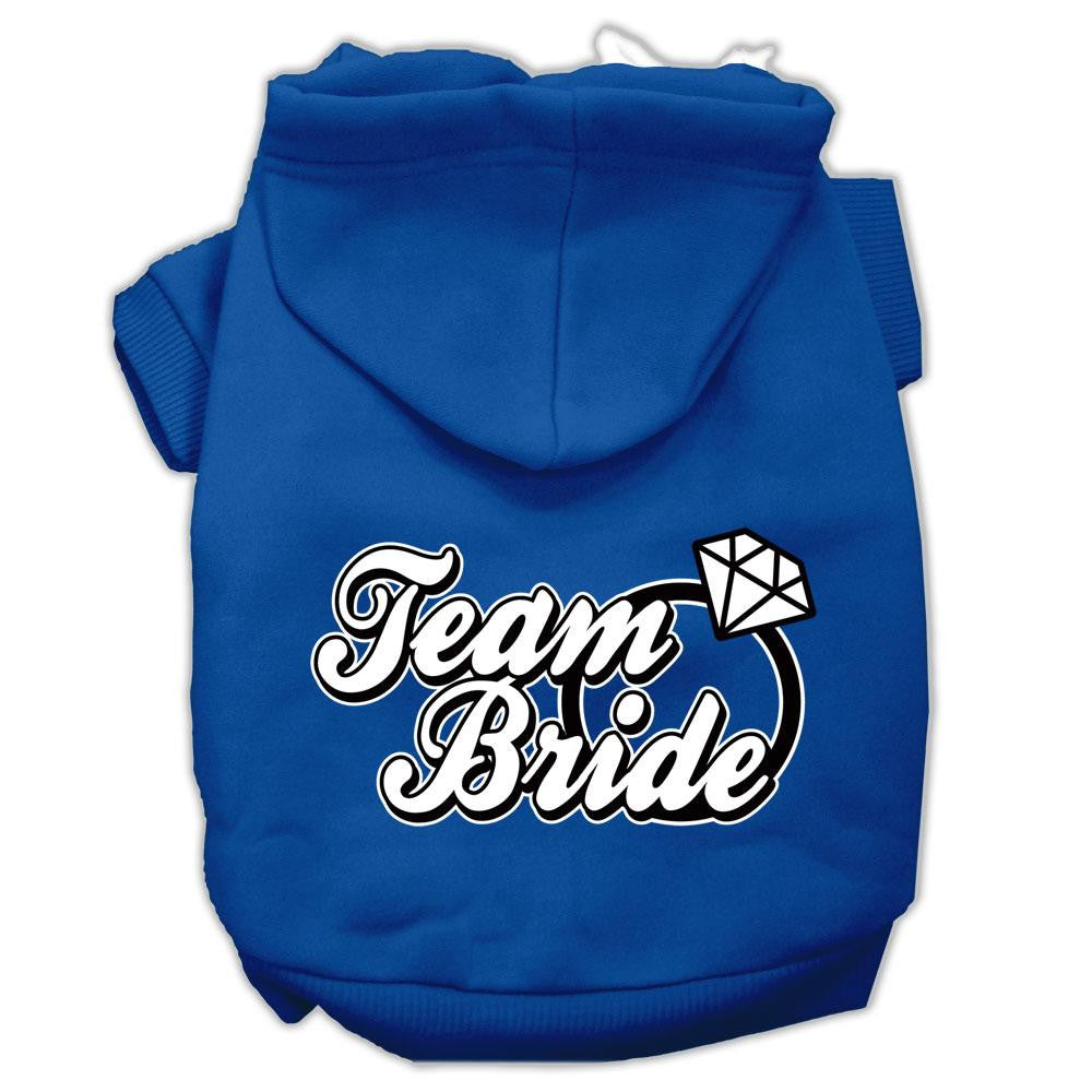 Team Bride Screen Print Pet Hoodies Blue Size XS (8)