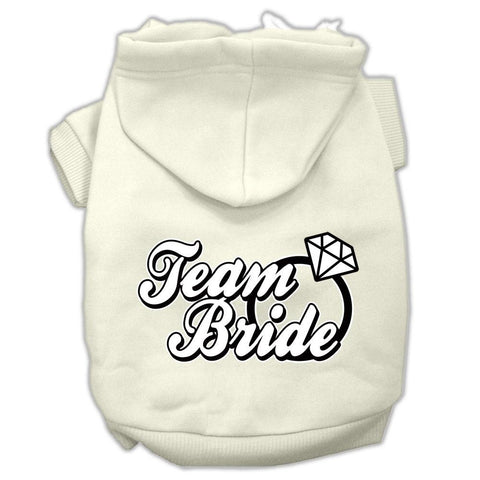 Team Bride Screen Print Pet Hoodies Cream Size XXL (18)