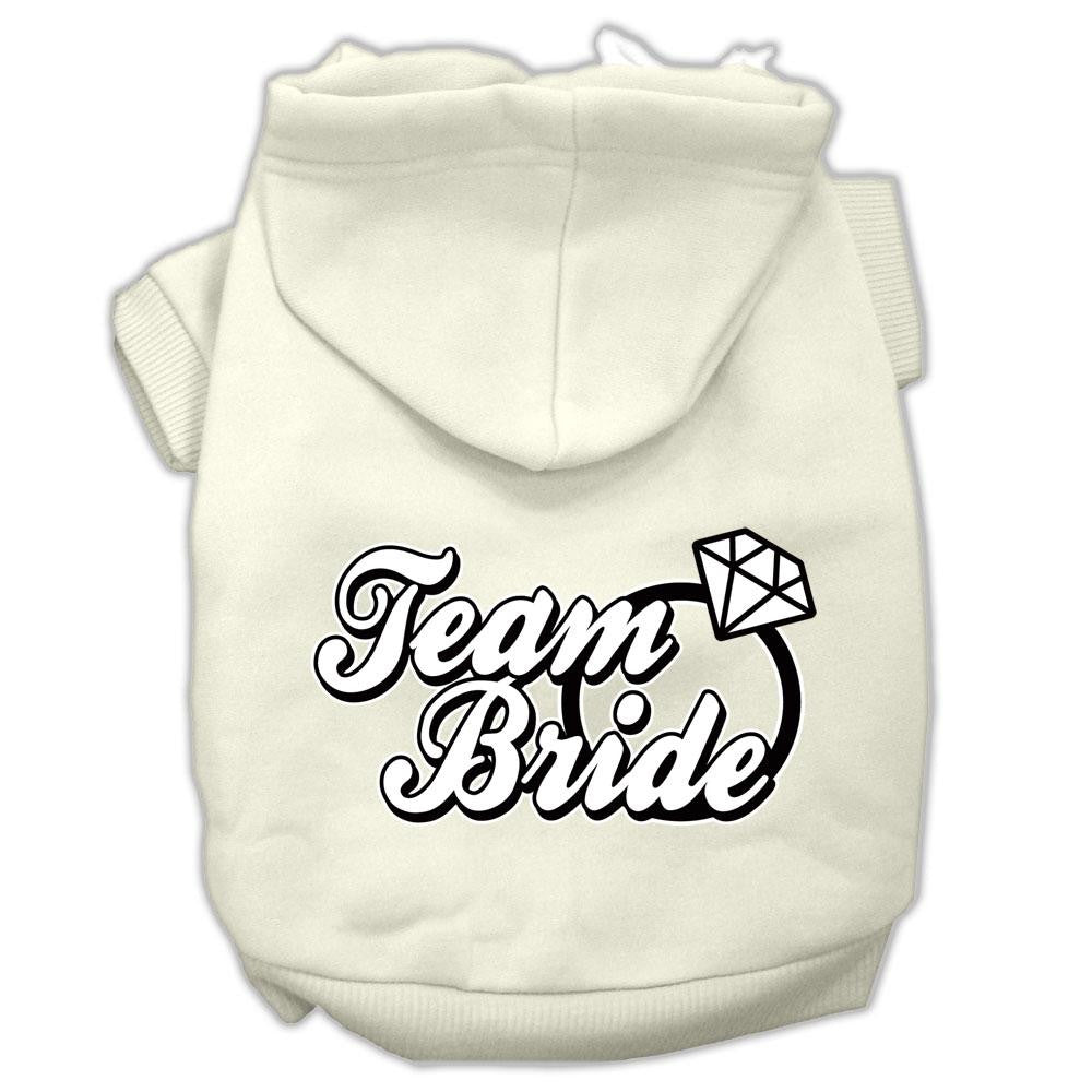 Team Bride Screen Print Pet Hoodies Cream Size XXXL (20)