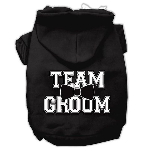 Team Groom Screen Print Pet Hoodies Black Size Lg (14)