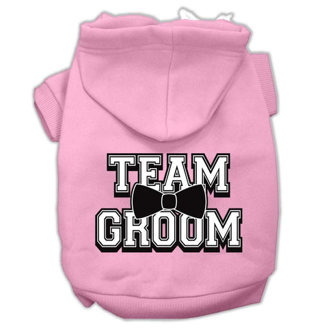 Team Groom Screen Print Pet Hoodies Light Pink Size XXL (18)