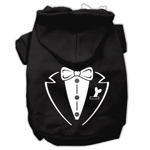 Tuxedo Screen Print Pet Hoodies Black Size Med (12)