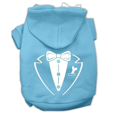 Tuxedo Screen Print Pet Hoodies Baby Blue Size XL (16)