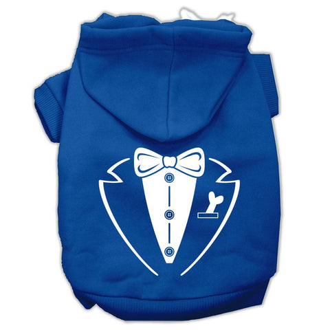 Tuxedo Screen Print Pet Hoodies Blue Size XL (16)