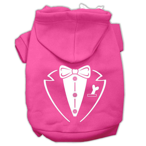 Tuxedo Screen Print Pet Hoodies Bright Pink Size XXXL (20)