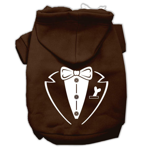 Tuxedo Screen Print Pet Hoodies Brown Size XXXL (20)