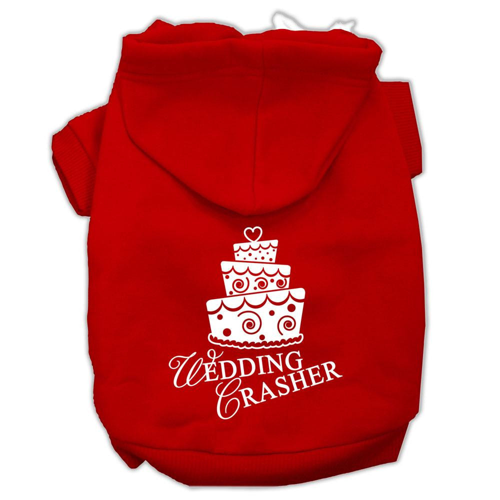 Wedding Crasher Screen Print Pet Hoodies Red Size Lg (14)