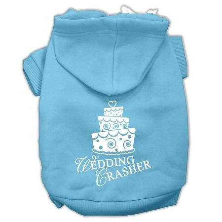 Wedding Crasher Screen Print Pet Hoodies Baby Blue Size Med (12)