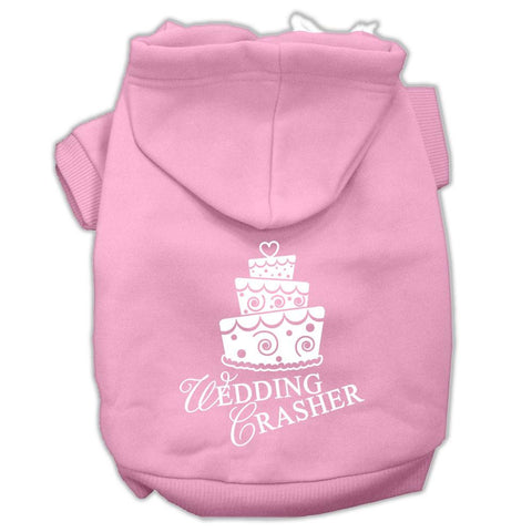 Wedding Crasher Screen Print Pet Hoodies Light Pink Size XL (16)