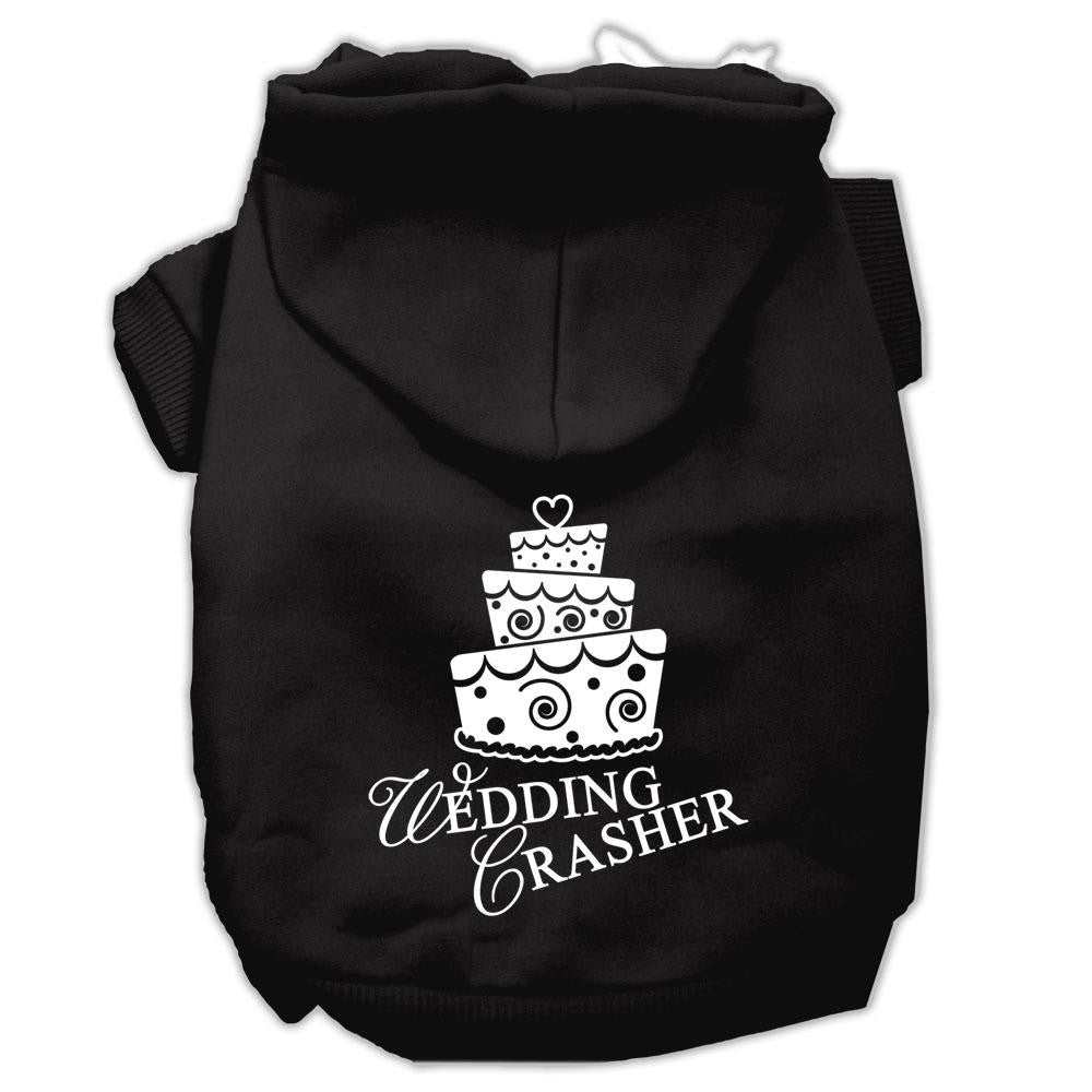 Wedding Crasher Screen Print Pet Hoodies Black Size XS (8)