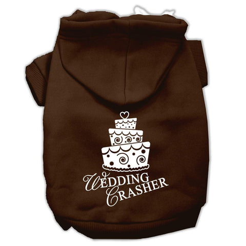 Wedding Crasher Screen Print Pet Hoodies Brown Size XS (8)