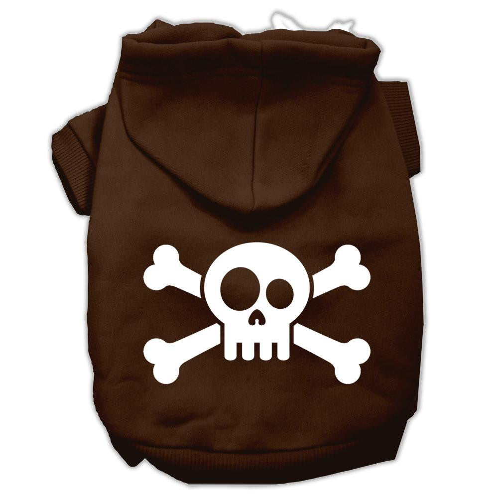 Skull Crossbone Screen Print Pet Hoodies Brown Size Lg (14)