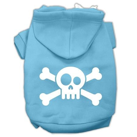 Skull Crossbone Screen Print Pet Hoodies Baby Blue Size XL (16)