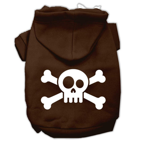 Skull Crossbone Screen Print Pet Hoodies Brown Size XL (16)